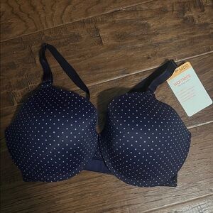NEW Warner's Navy with White Polka Dot “This is not a bra” Bra